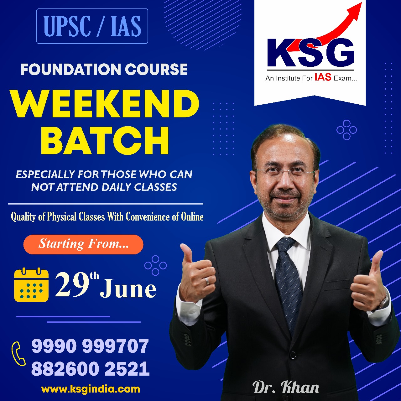 Weekend Batch For UPSC | IAS Weekend Batches - KSG India